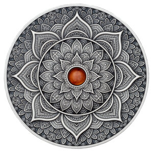 INDIAN Mandala Art 3 onces argent monnaie 10 Dollars Fiji 2023