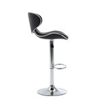 Lot de 2 tabourets de bar réglable en hauteur - Simili noir -   L 46 x P 50 x H 85/106 cm - YORK