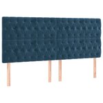 vidaXL Cadre de lit avec tête de lit Bleu foncé 200x200 cm Velours