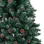 vidaXL Sapin de Noël mince bois véritable et neige blanche vert 180 cm