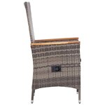 vidaXL Ensemble de salle à manger de jardin 3 Pièces Gris