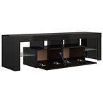 vidaXL Meuble TV avec lumières LED noir brillant 140x36 5x40 cm