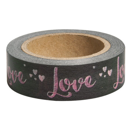 Washi tape love  taupe  15mm  rouleau 15m
