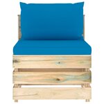 vidaXL Salon de jardin 8 Pièces avec coussins Bois imprégné de vert