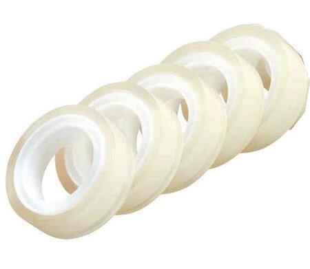 Lot de 5 ruban adhésif transparent 19 mm x 10 m Plastique HERLITZ