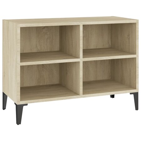 vidaXL Meuble TV avec pieds en métal Chêne sonoma 69 5x30x50 cm