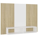 vidaXL Meuble TV mural Blanc et chêne Sonoma 120x23 5x90 cm Aggloméré