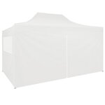 vidaXL Tente pliable de réception avec 4 parois 3 x 4 5 m Blanc