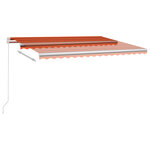 vidaXL Auvent automatique capteur de vent et LED 4 5x3 m Orange marron