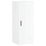 vidaXL Buffet haut Blanc brillant 34 5x34x180 cm Bois d'ingénierie