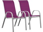 Fauteuil jardin Textilène "Cordoba" - Phoenix - Rose - Lot de 2