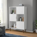 vidaXL Bibliothèque MOLDE Blanc 90x35x133 5 cm Bois massif de pin