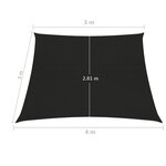 vidaXL Voile d'ombrage 160 g/m² Noir 3/4x3 m PEHD