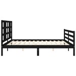 vidaXL Cadre de lit avec tête de lit noir 200x200 cm bois massif