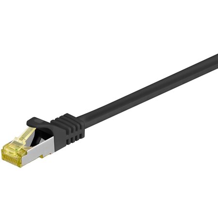 Câble Réseau CAT 7 S/FTP (PIMF) LSZH Halogen Free 2 x RJ45 CAT 6a 25 cm Noir GOOBAY