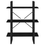 vidaXL Bibliothèque à 3 niveaux Noir 80x30x105 cm Bois de pin massif