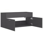 vidaXL Armoire d'évier avec lavabo intégré Gris brillant Aggloméré