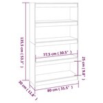 vidaXL Bibliothèque/Séparateur de pièce Marron miel 80x30x135 5 cm Pin