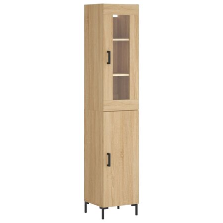 vidaXL Buffet haut Chêne sonoma 34 5x34x180 cm Bois d'ingénierie