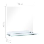 vidaXL Miroir mural avec étagère 40x40 cm Verre trempé
