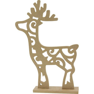 Grand Renne sur socle Déco de Noël 38 5 cm