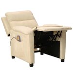 vidaXL Fauteuil de massage Crème Tissu