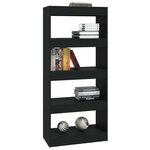 vidaXL Bibliothèque/Cloison Noir 60x30x135 cm Bois d'ingénierie