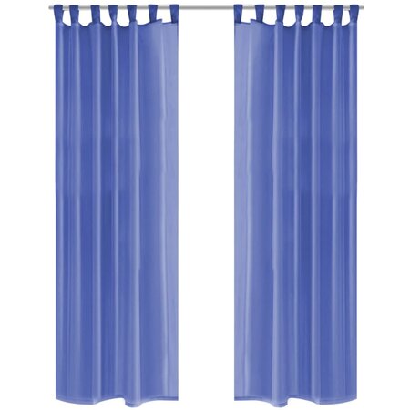 vidaXL Rideau occultant 2 Pièces Voile 140 x 245 cm Bleu royal