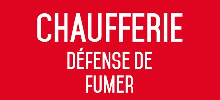 Autocollant vinyl - chaufferie défense de fumer - l.200 x h.100 mm uttscheid