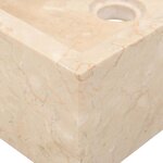 vidaXL Armoire de toilette en teck solide avec lavabo en marbre Crème