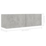 vidaXL Meubles TV 3 Pièces Gris béton Aggloméré