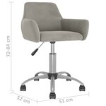 vidaXL Chaises pivotantes à manger lot de 2 Gris clair Velours