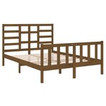 vidaXL Cadre de lit Marron miel Bois massif 120x190 cm Petit Double