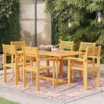vidaXL Ensemble de salle à manger de jardin 7 Pièces Bois de teck massif