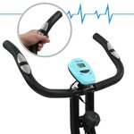 vidaXL Vélo d'appartement magnétique avec mesure du pouls Noir et bleu