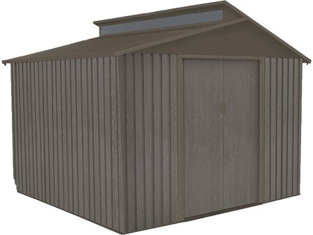 Abri jardin métal "Bois vieilli 9384" - 7 25m² - 285 x 257 x 222 cm - Gris