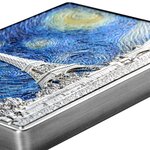STARRY NIGHT IN PARIS Colored 1 onces argent & 14 onces Copper monnaie 5000 Francs Chad 2023