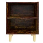 vidaXL Tables de chevet et pieds en bois 2 Pièces Chêne fumé 40x30x50 cm