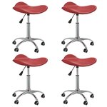 vidaXL Chaises pivotantes à manger lot de 4 bordeaux similicuir