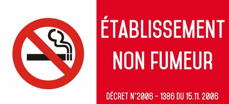 Autocollant vinyl - etablissement non fumeur - l.200 x h.100 mm uttscheid