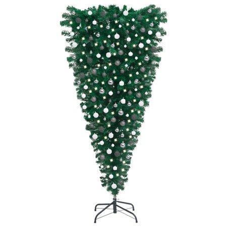 vidaXL Arbre de Noël artificiel renversé pré-éclairé et boules 240 cm