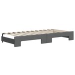 vidaXL Lit de jour avec gigogne et tiroirs gris foncé 100x200 cm tissu