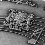 JOHANN SEBASTIAN BACH Musical b Note Shaped 1 onces argent monnaie 5000 Francs Chad 2023