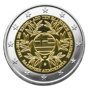 Pièce 2€ commémorative  grece - 200 ans de la révolution grecque - 2021