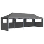 vidaXL Tente de réception pliable avec 5 parois 3 x 9 m Anthracite