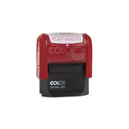 Timbre à encrage automatique , empreinte rouge 38x14 mm : SAISIE COLOP
