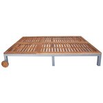 vidaXL Chaise longue 2 places avec coussin Acacia solide et acier