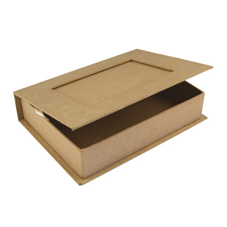 Boîte - livre p.mâché FSC Recycled 100  22 8x16x5cm  av. cadre p. photo