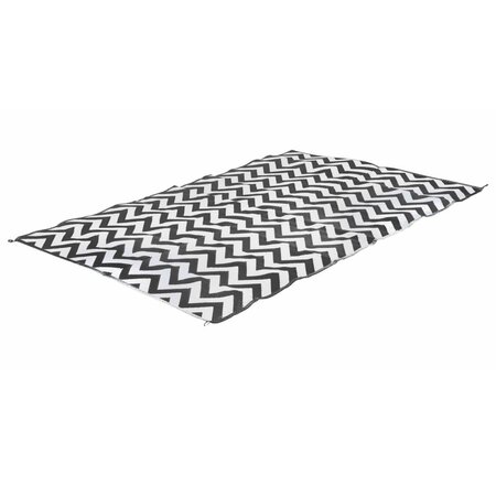 Bo-Camp Tapis d'extérieur Chill mat M Wave 1 8x2 m Noir et blanc