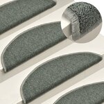 vidaXL Tapis de marches d'escalier 15 Pièces Vert foncé 65x24x4 cm